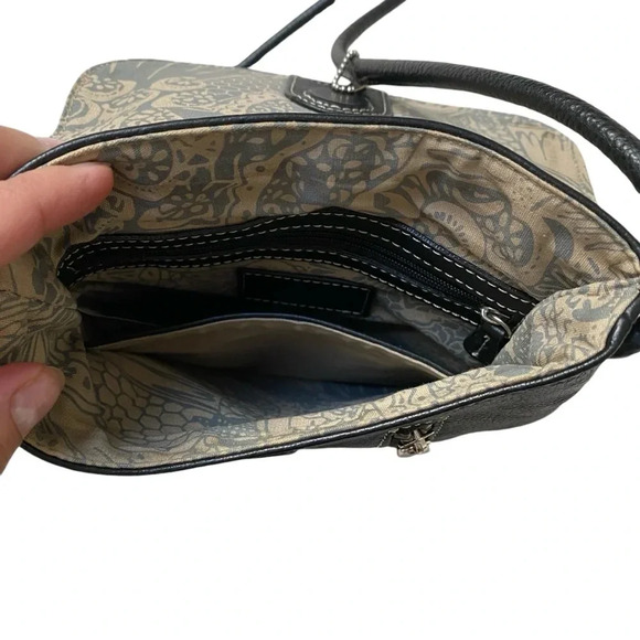 Everyday Black Pebbled Leather Crossbody Bag Small Purse Shoulder Handbag - Picture 9 of 11